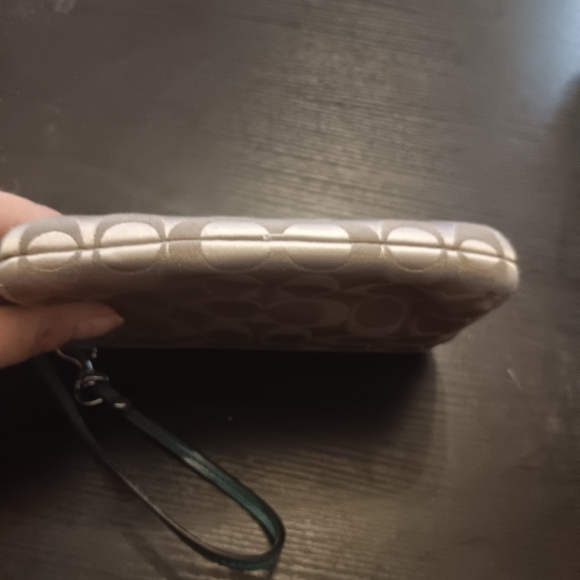 Coach Gray and Teal Wristlet Or Clutch - Picture 9 of 12